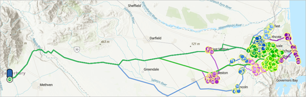 Planned routes for CSA deliveries